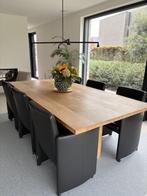 6 zwarte lederen stoelen, Ophalen, Gebruikt, Zwart, Leer