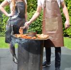 Leren schort / BBQ schort leder zwart en bruin, Ophalen of Verzenden, Nieuw, Zwart, Schort
