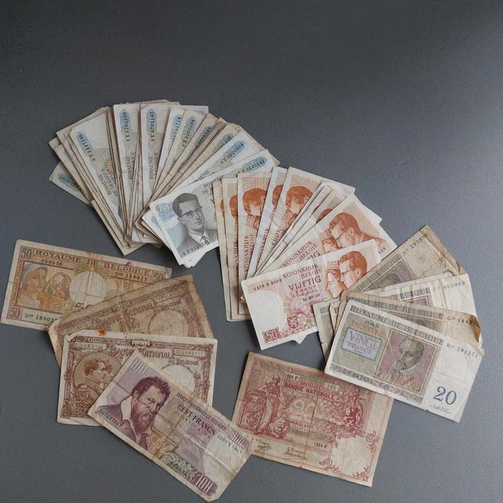 Kavel van 55 antieke bankbiljetten / België / 1560 frank, Postzegels en Munten, Bankbiljetten | België, Los biljet, Ophalen of Verzenden