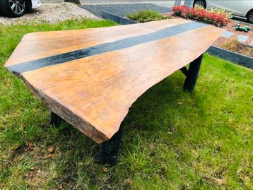 Unieke tuintafel eigenhandig gemaakt, Tuin en Terras, Ophalen, Gebruikt, Hout