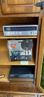 stereo receiver, bandopnemer, platenspeler en 2 speakers, Ophalen, Zo goed als nieuw