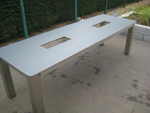 terrastafel met 2 warmhoud zones, Tuin en Terras, Tuintafels, Zo goed als nieuw, Rechthoekig, Rvs, Ophalen