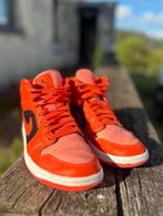 Air Jordan Mid 1 Oranje Zwart, Gebruikt, Schoenen