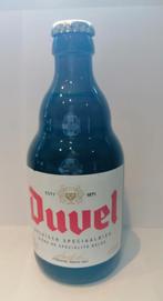 Duvel flesje vol speciaal etiket duvel/duvel, Verzamelen, Biermerken, Ophalen of Verzenden, Zo goed als nieuw, Duvel