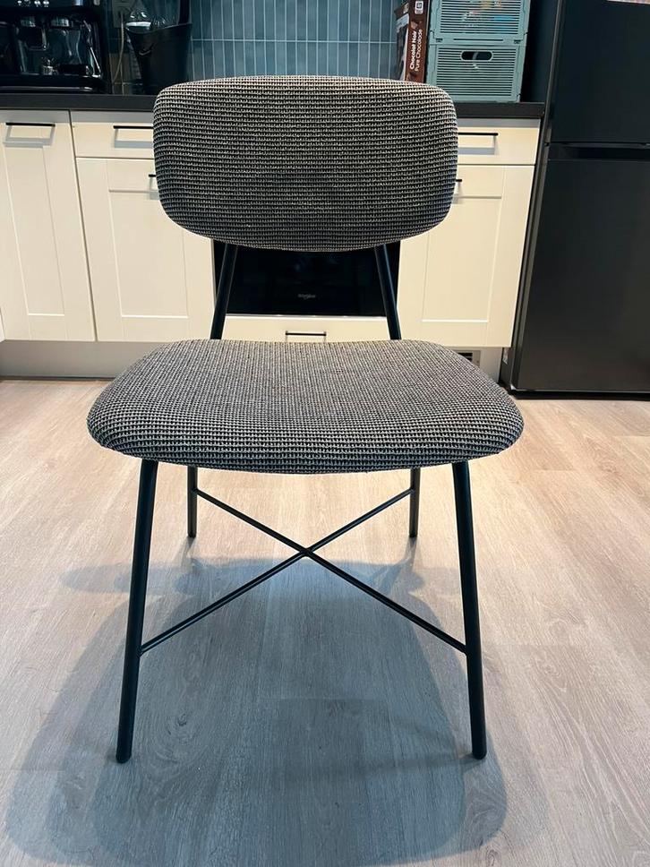 Livingstoelen (4 stuks), Huis en Inrichting, Stoelen, Zo goed als nieuw, Vier, Stof, Grijs, Ophalen