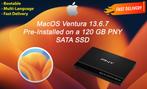 macOS Ventura 13.6.7 Pré-Installé PNY SSD 120 Go OS X OS X, Envoi, Neuf, MacOS