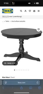 Ikea INGATORP Zwart Uitschuifbare Eettafel, Ophalen, Gebruikt, Vijf personen of meer, Rond