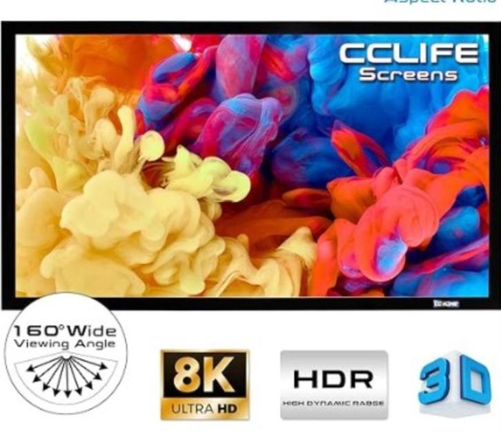 CCLIFE Projector Screen, Home Cinema, Audio, Tv en Foto, Televisies, Nieuw, Ophalen