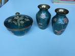Vintage Chinese cloisonné koper geëmailleerd met bloemen., Antiquités & Art, Antiquités | Bronze & Cuivre, Enlèvement, Cuivre