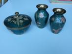 Vintage Chinese cloisonné koper geëmailleerd met bloemen., Antiek en Kunst, Antiek | Brons en Koper, Koper, Ophalen