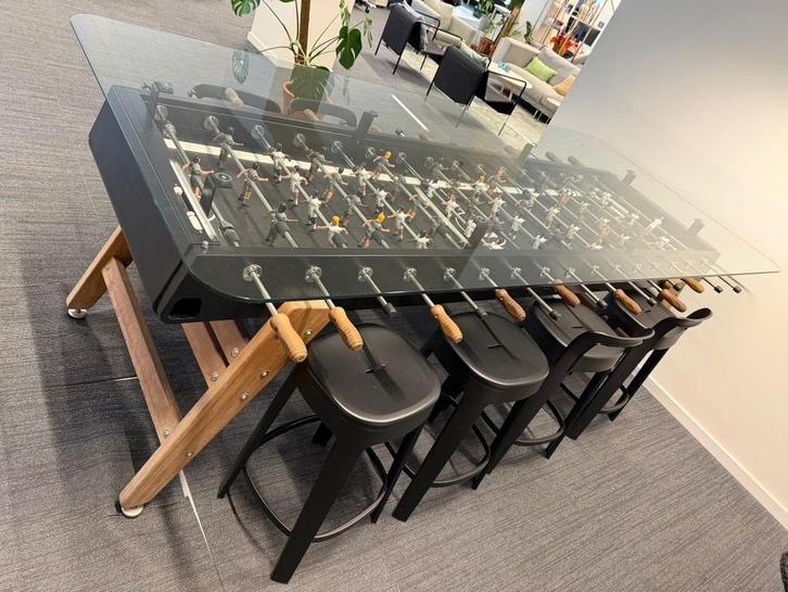 Unieke design kickertafel met glazen blad, Diversen, Overige Diversen, Zo goed als nieuw, Ophalen