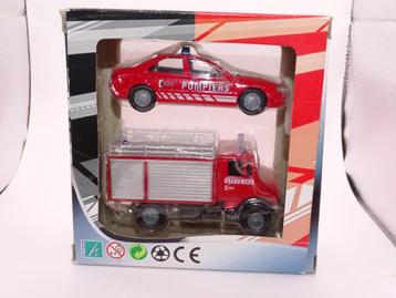 1/43 rare set cararama mercedes pompiers brandweer peugeot  beschikbaar voor biedingen