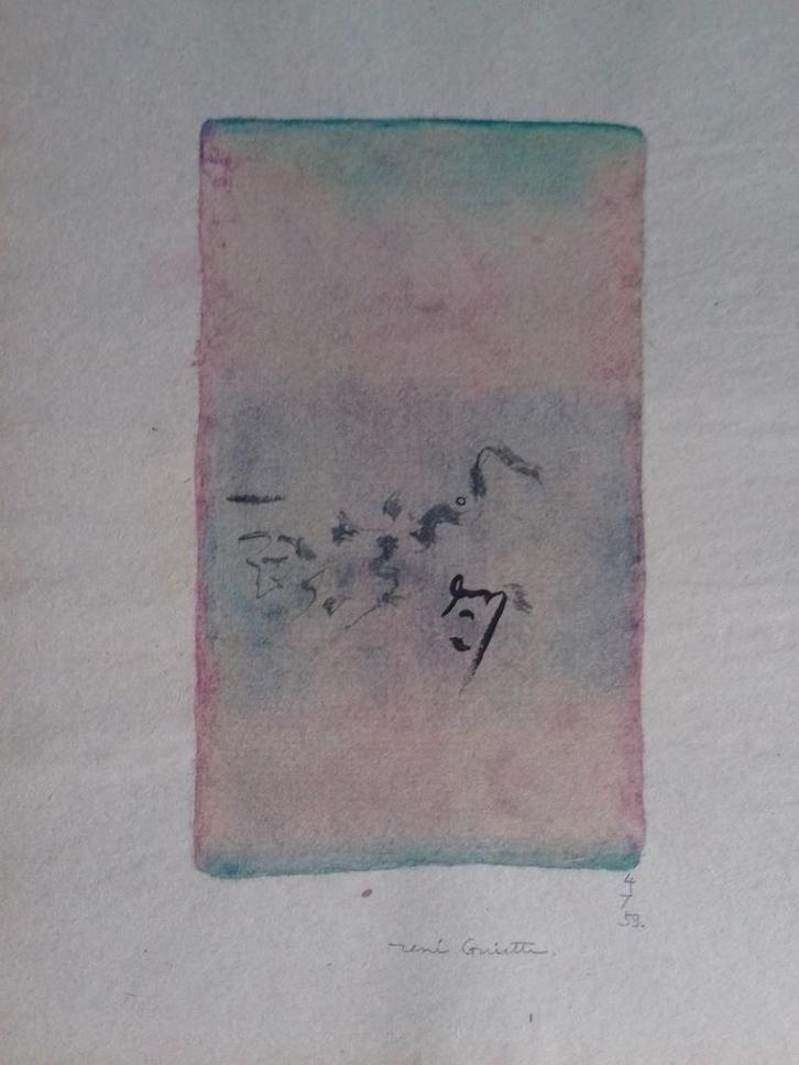 René Guiette  1893 - 1976  Abstracte Zen Aquarel  2, Antiek en Kunst, Kunst | Schilderijen | Abstract, Verzenden