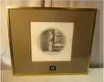 Mooie Oude Gravure 'Voor Doofmans Deur' - 50x43, Ophalen of Verzenden