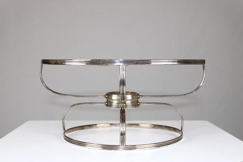 verzilverde roterende schotelhouder, Antiek en Kunst, Antiek | Schalen, Ophalen of Verzenden