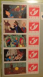 Feuillet 5 timbres Tintin - Le temple du soleil, Neuf, Enlèvement ou Envoi, Non oblitéré