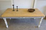 mooie witte landelijke eettafel 180 bij 88 cm, Huis en Inrichting, Ophalen, 50 tot 100 cm, Zo goed als nieuw, Vijf personen of meer