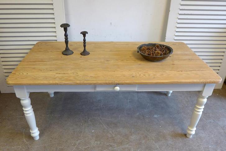 mooie witte landelijke eettafel 180 bij 88 cm, Huis en Inrichting, Tafels | Eettafels, Zo goed als nieuw, 50 tot 100 cm, 150 tot 200 cm