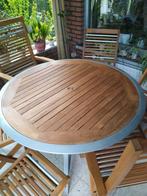 Tuin set met ronde tafel en 6 stoelen plooibaar, Tuin en Terras, Tuintafels, Ophalen, Nieuw