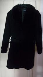 Manteau en laine noir  fourrure synthétique,TL 48/50fr, Vêtements | Femmes, Comme neuf, Noir, Enlèvement ou Envoi