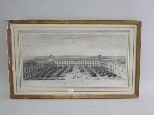 GEWELDIG ZELDZAAM Koninklijk Ziekenhuis van Bicêtre, Parijs,, Antiek en Kunst, Kunst | Etsen en Gravures, Ophalen of Verzenden