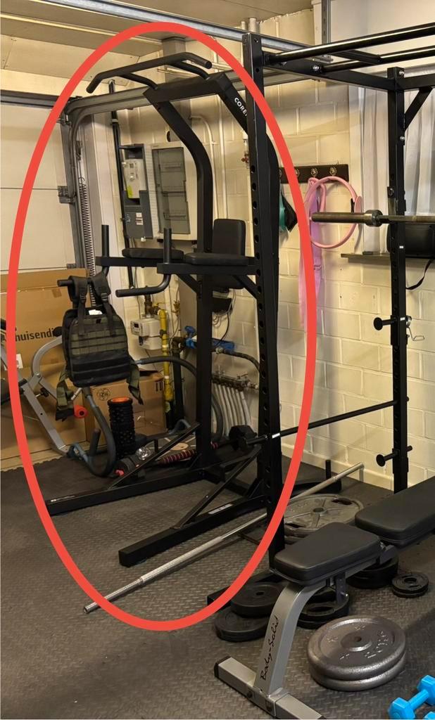 Pull up & dip station, Sports & Fitness, Équipement de fitness, Comme neuf, Autres types, Bras, Pectoraux, Abdominaux, Dos, Enlèvement