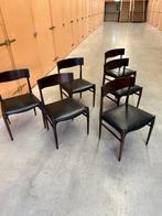 6 vintage mid century palissander eetkamer stoelen, Enlèvement, Utilisé, Bois, Cinq, Six Chaises ou plus