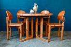 Ensemble en à repas en pin massif Table extensible et 5 chai, Ophalen, Gebruikt, Brutaliste; scandinave, 4 tot 6 stoelen