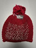 Bonnet rouge à pompon et strasses Style neuf -