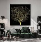 Arbre de vie doré abstrait toile arbre de vie doré 90x90, Maison & Meubles, Enlèvement ou Envoi, Neuf