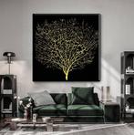 Arbre de vie doré abstrait toile arbre de vie doré 90x90, Enlèvement ou Envoi, Neuf