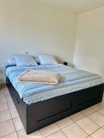Bed ikea met matras te koop, Huis en Inrichting, Ophalen, Gebruikt, Zwart, Tweepersoons
