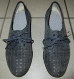 Damesschoenen met veters in blauw leer - maat 37,5, Kleding | Dames, Schoenen, Schoenen met lage hakken, Blauw, Ophalen of Verzenden