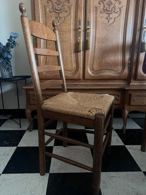 6 stevige houten stoelen, Huis en Inrichting, Stoelen, Zo goed als nieuw, Ophalen
