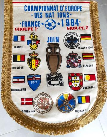 Europees kampioenschap ek voetbal Frankrijk 1984 unieke vaan beschikbaar voor biedingen