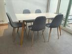 Eettafel 160x90 met 5 stoelen, Huis en Inrichting, Ophalen, Metaal, 50 tot 100 cm, Zo goed als nieuw