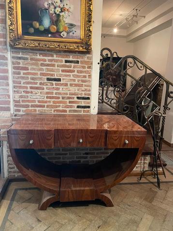 Unieke Art Deco Console Tafel met Halvemaanvormig Design beschikbaar voor biedingen