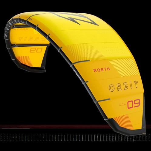 North Orbit 9m 2023 geel, Watersport en Boten, Kitesurfen, Zo goed als nieuw, Kite, 9 m², Geen board, Ophalen of Verzenden