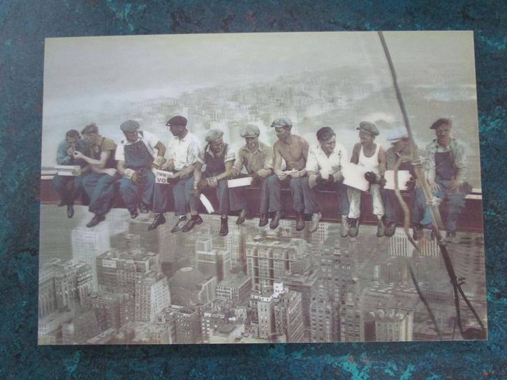 NIEUWE kader 3D poster Bouwvakkers op Empire State Building, Huis en Inrichting, Woonaccessoires | Wanddecoraties, Nieuw, Ophalen of Verzenden