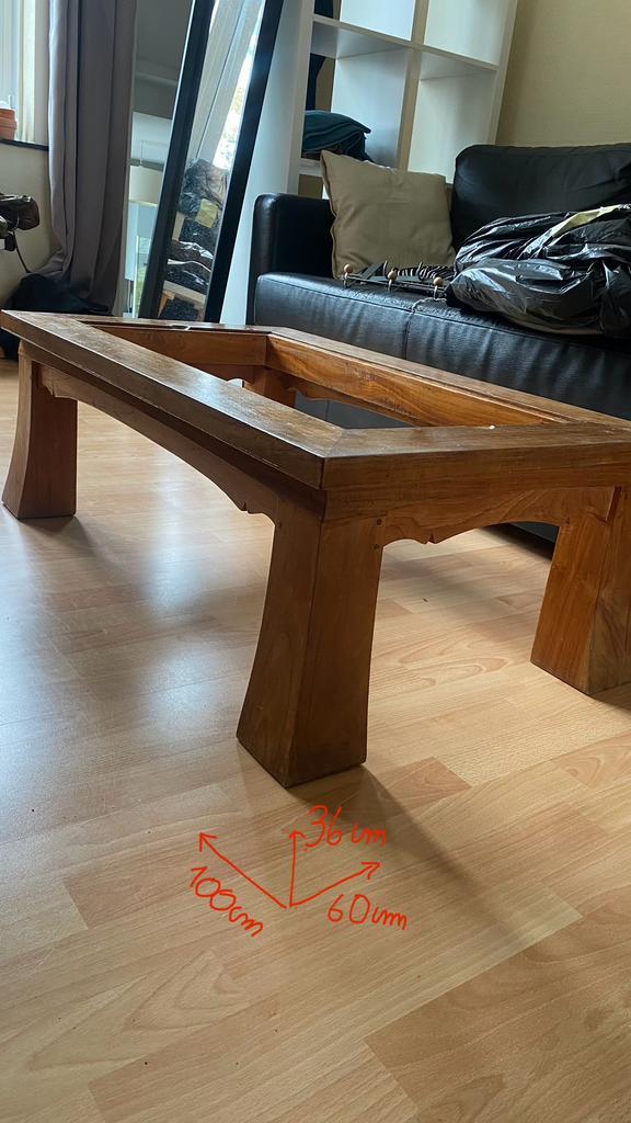 Table basse bois Massif, table salon. Style vintage cottage, Huis en Inrichting, Tafels | Salontafels, Gebruikt, Minder dan 50 cm