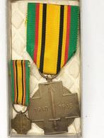 Belgique Médaille du combattant militaire de la guerre 40-45, Armée de terre, Ruban, Médaille ou Ailes