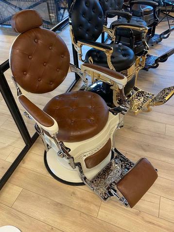 Barbierstoel Retro Luxe bruin kappersgroothandel barberstoel, Ophalen of Verzenden, Nieuw
