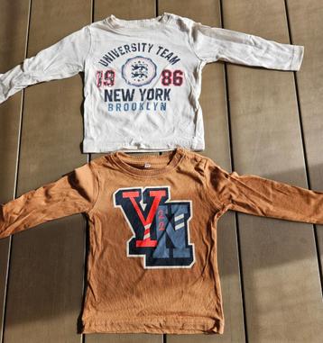 2 tshirts lange mouwen maat 80 beschikbaar voor biedingen