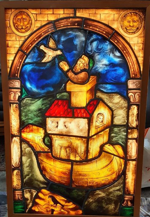 Uitzonderlijk glasraam van Luc Mestdagh. Gentse TOP !!, Antiek en Kunst, Antiek | Religieuze voorwerpen, Ophalen