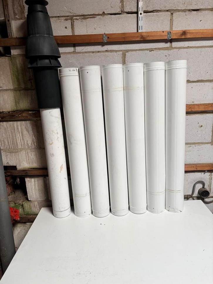 Concentrische Rookgasafvoer Diverse Lengtes, Doe-het-zelf en Bouw, Verwarming en Radiatoren, Gebruikt, Ophalen