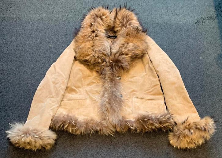 Oakwood dames winterjas bontjas XL/L/M, Kleding | Dames, Jassen | Winter, Zo goed als nieuw, Maat 46/48 (XL) of groter, Beige