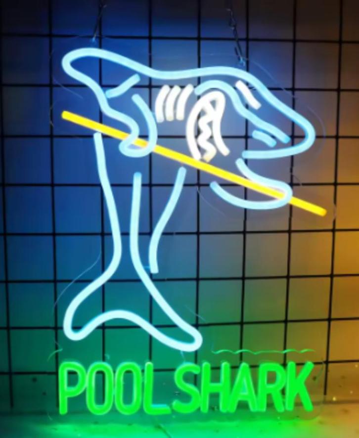 Pool shark LED decoratie verlichting lamp mancave gameroom, Verzamelen, Merken en Reclamevoorwerpen, Nieuw, Lichtbak of (neon) lamp