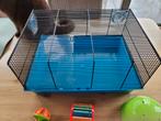 Kooi met toebehoren en transportmandje voor klein knaagdier, Ophalen of Verzenden, Zo goed als nieuw, Kooi, Hamster