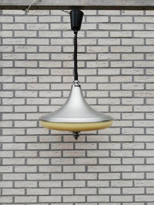 Vintage hanglamp metaalkleur, Maison & Meubles, Lampes | Plafonniers, Comme neuf, Synthétique, Métal, Enlèvement ou Envoi