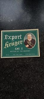 Oud bieretiket Kruger export, Verzamelen, Ophalen of Verzenden